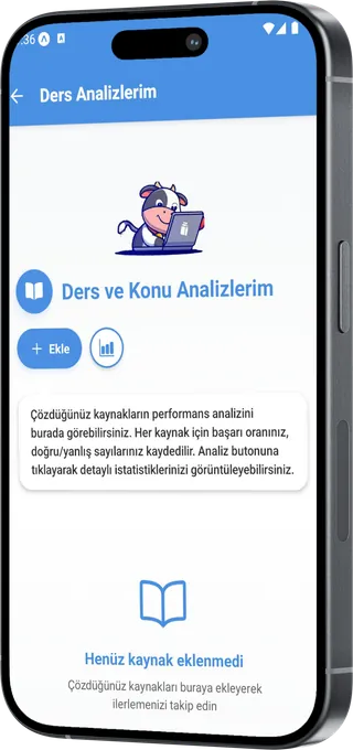 Ders ve konu analizleri ekranı