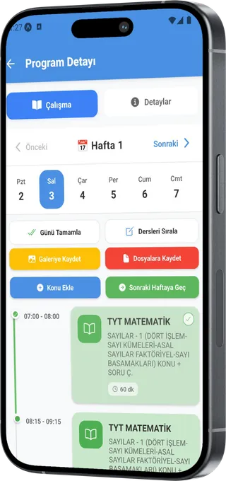 İnekteyiz DGS haftalık ders programı ekranı